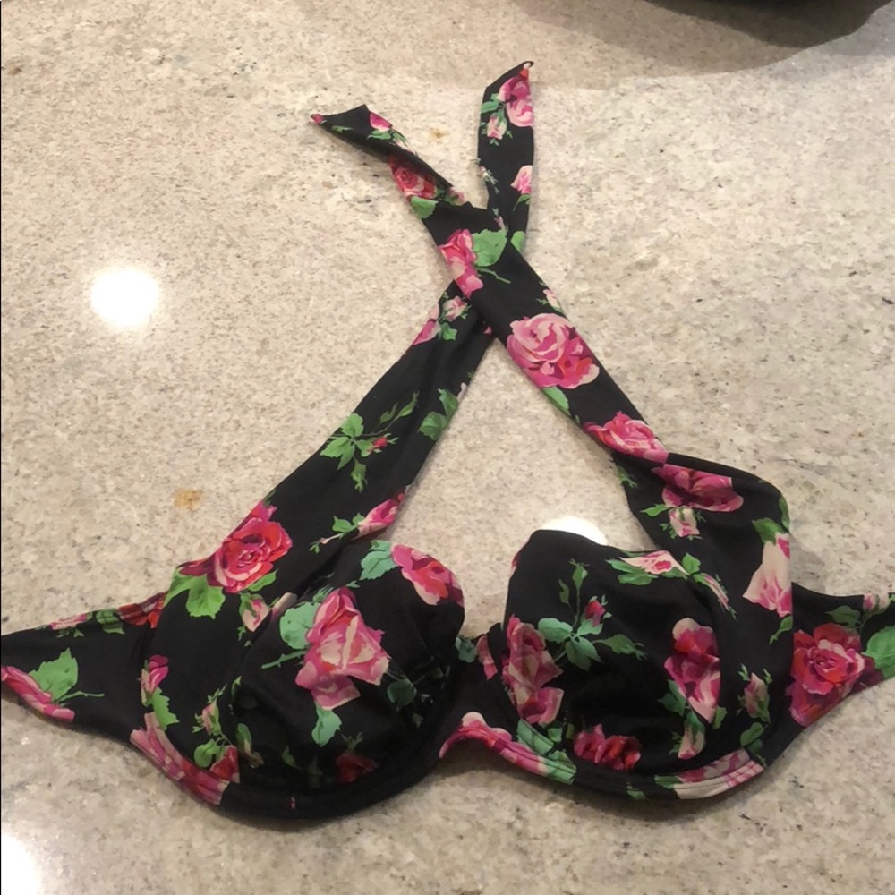 Floral bathing suit top